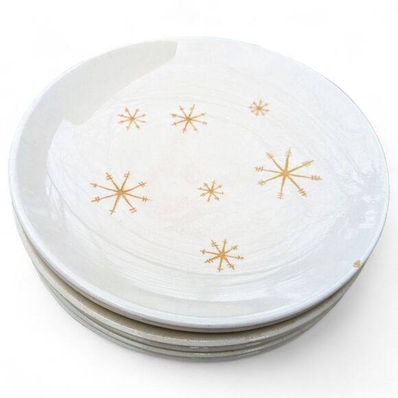 Vintage 50s Star Glow Royal China MCM Starburst Bread Butter Plate Set Of 6 - Picture 2 of 7